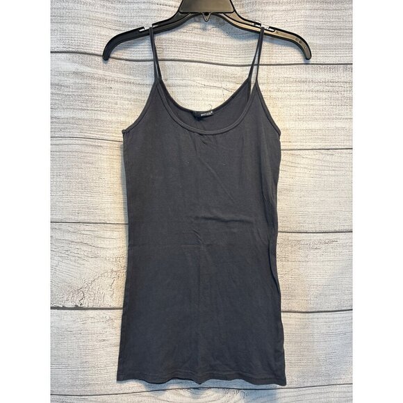 LA Made Grey Spaghetti Strap Long Tank Top - Picture 1 of 3